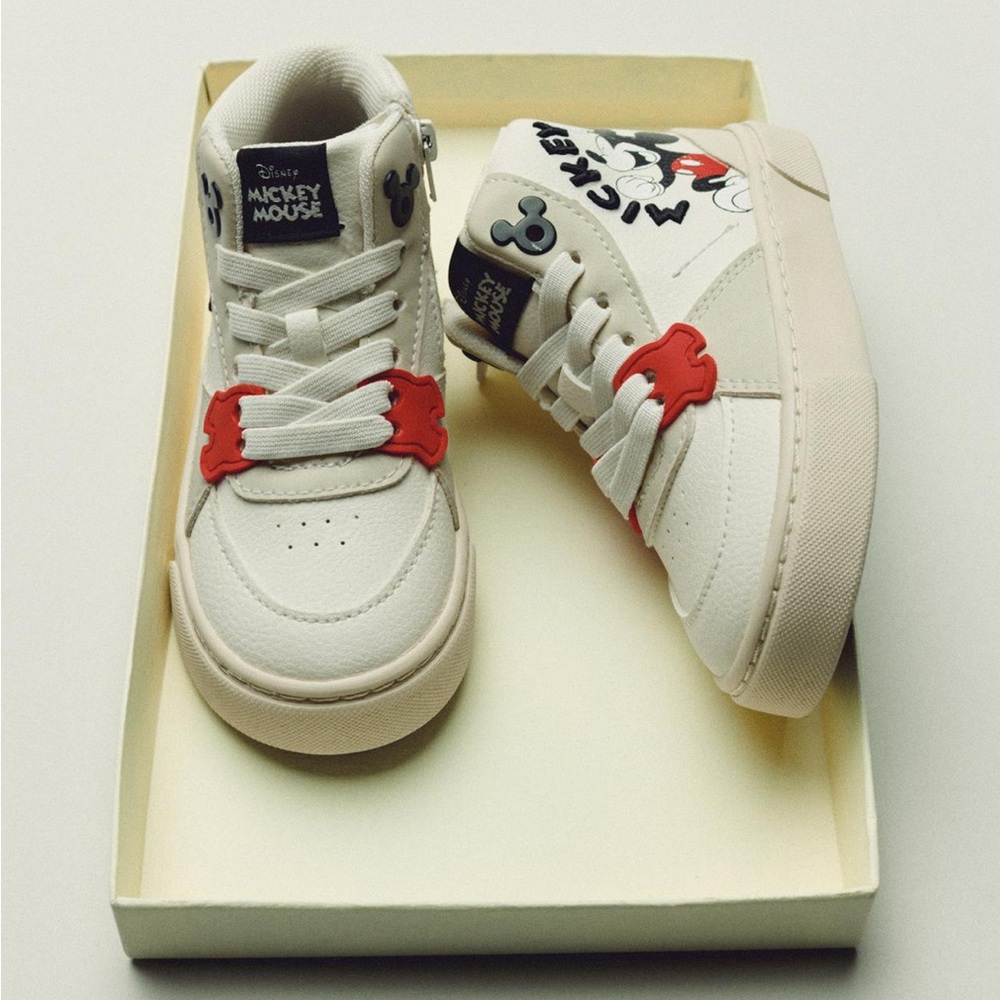 Disney x ZARA Mickey Mouse High Top Sneakers Toddler Size 8